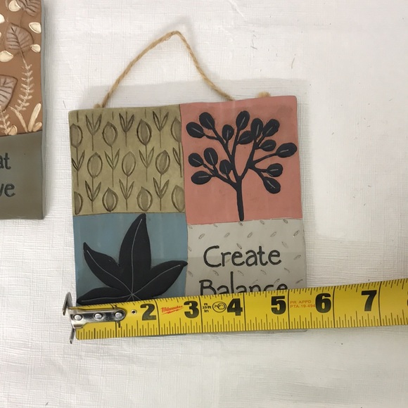 Wall Art Decoration Tiles Create Peace, Do What you Love, Create Balance - Picture 2 of 8